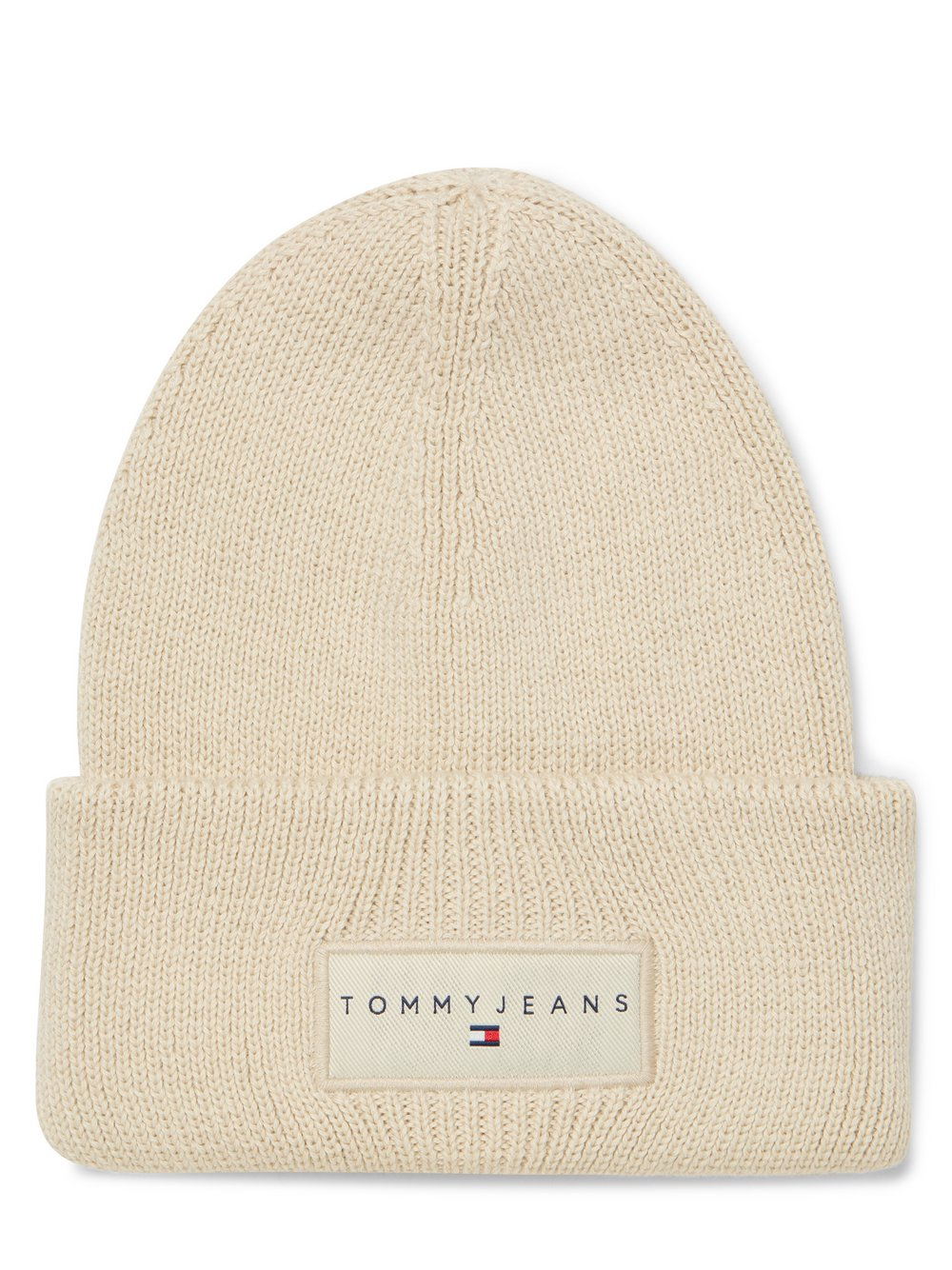 Tommy Jeans Damska czapka z dzianiny Kobiety Bawełna beżowy, ONE SIZE