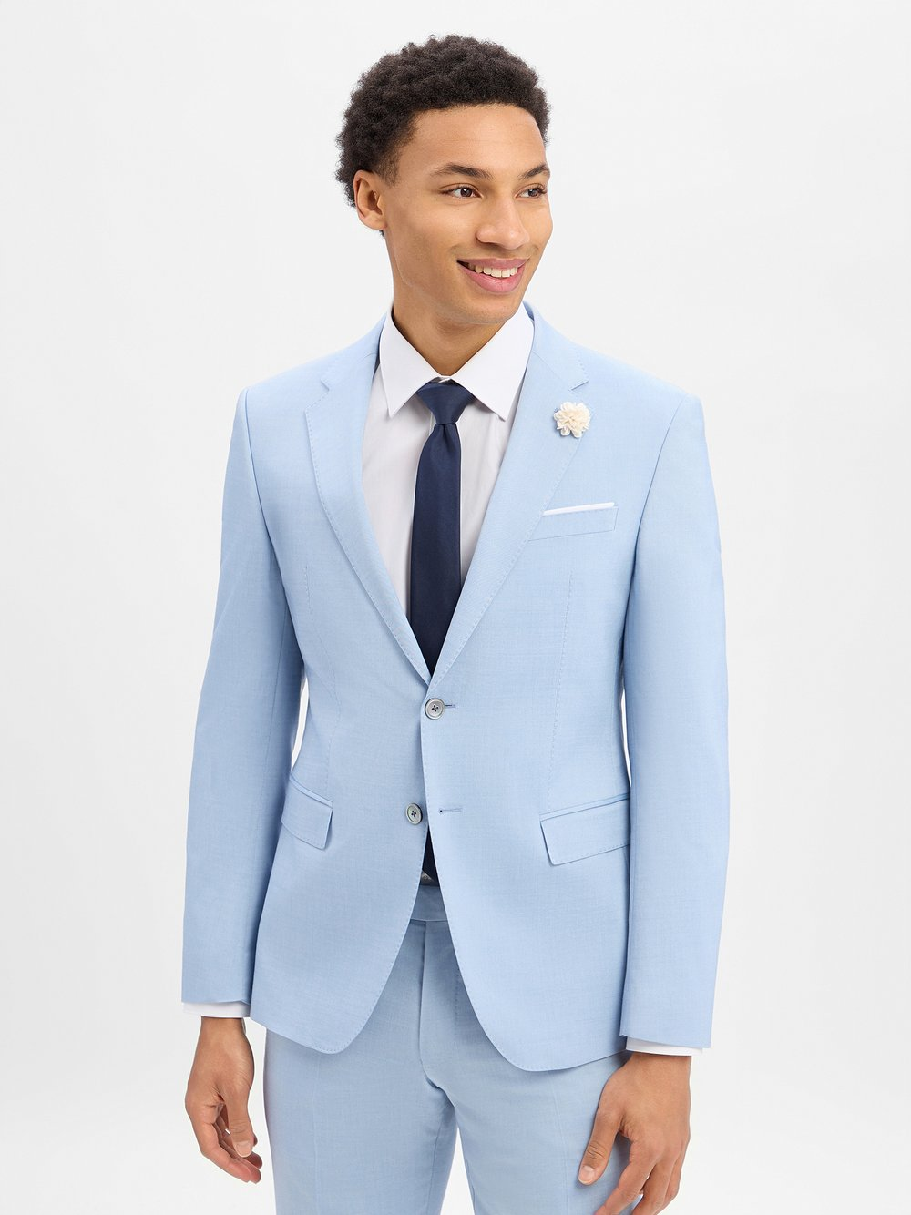 JOOP! Męska marynarka garniturowa z zawartością wełny - WeddingHerby Mężczyźni Slim Fit Stretch niebieski, 52