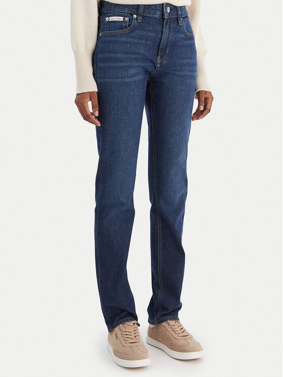 Calvin Klein Jeans Jeansy Mid Rise Slim Blue Orbit LV047C778G Niebieski Slim Fit