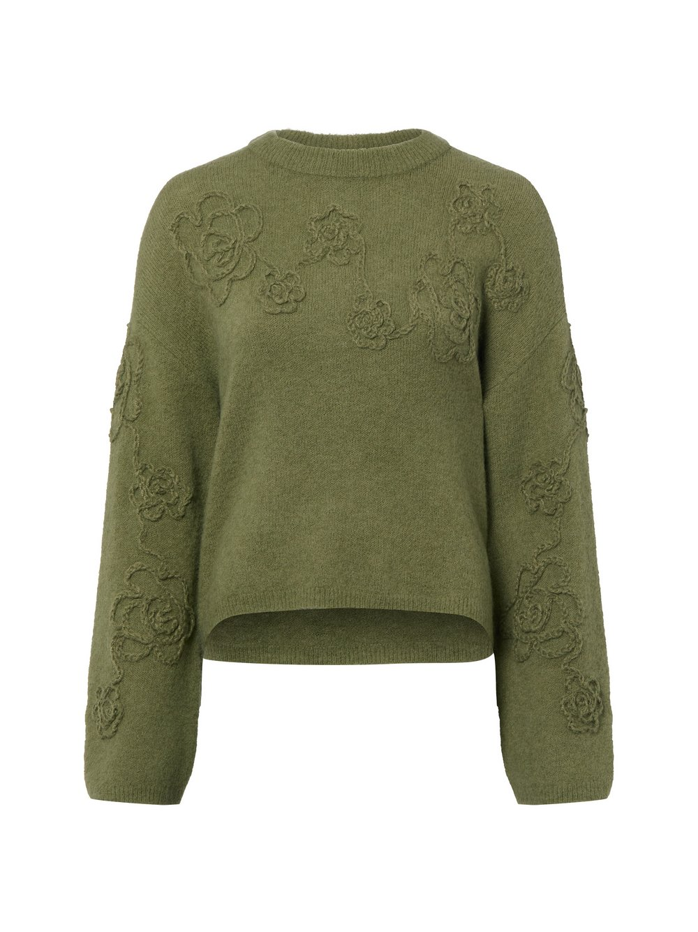 Msch Copenhagen Damski sweter z dzianiny z wełną i alpaką - MSCH Miabelle Hope Kobiety Sztuczne włókno zielony, M/L