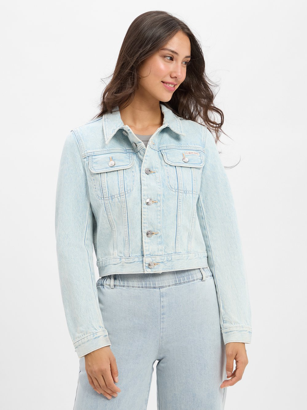 Calvin Klein Jeans Damska kurtka dżinsowa Kobiety Bawełna niebieski, S