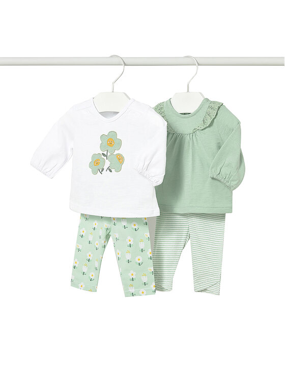 Mayoral Komplet bluzka i legginsy 1741 Zielony Regular Fit