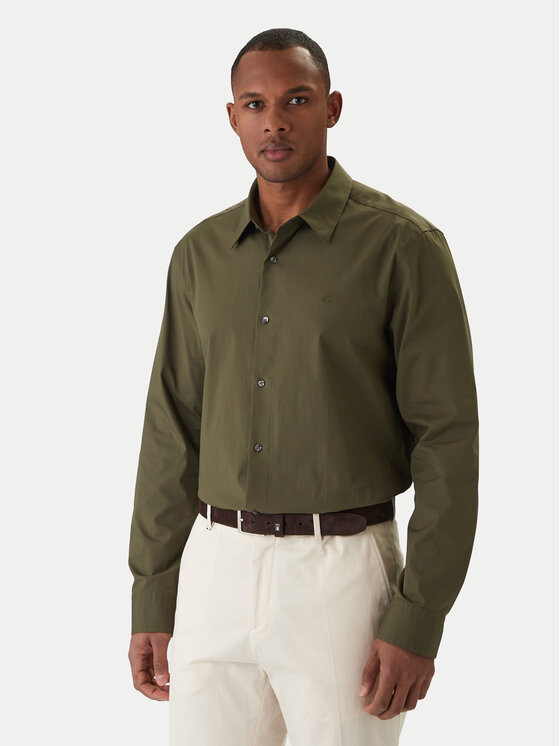 Calvin Klein Koszula LV04LB148G Khaki Slim Fit