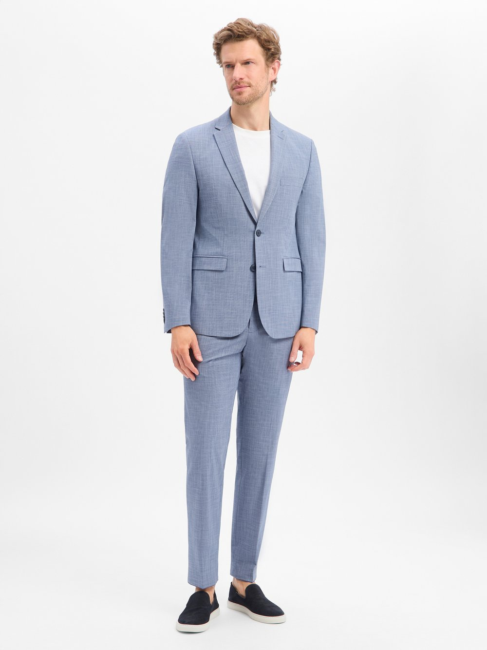 Finshley & Harding Męski garnitur Mężczyźni Modern Fit niebieski, 26