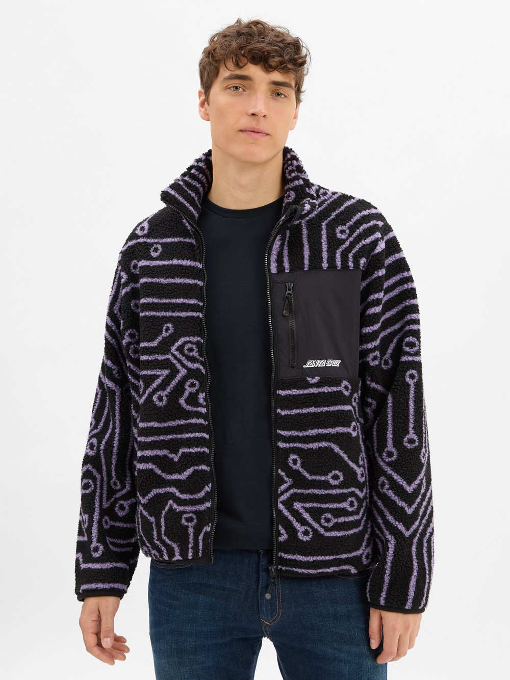 Santa Cruz Męska kurtka polarowa - Freestyle Jacket Mężczyźni lila|czarny, XXL