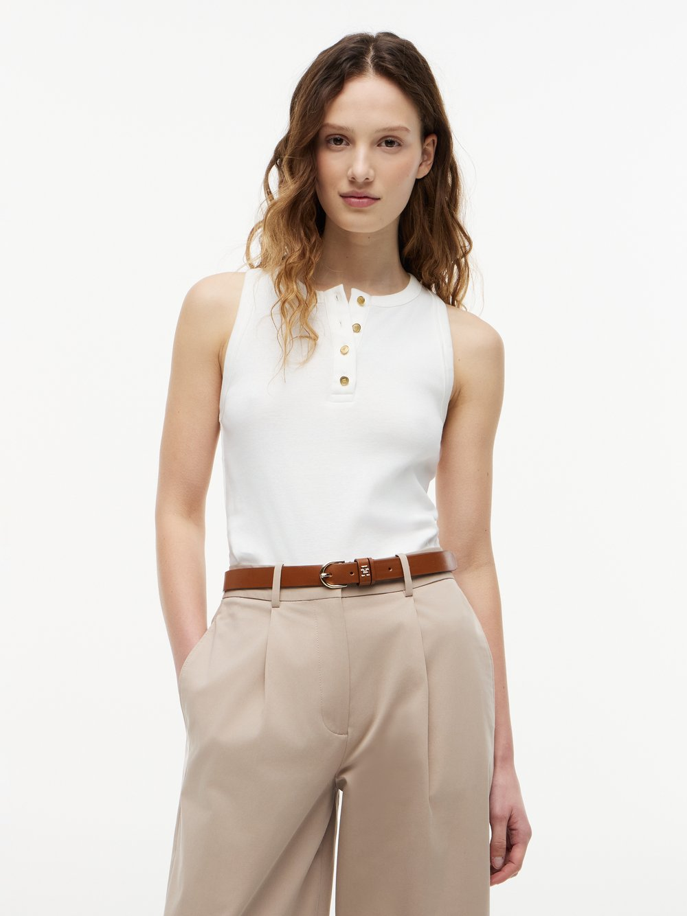 Tommy Hilfiger Damski podkoszulek Kobiety Bawełna (100%) biały, S