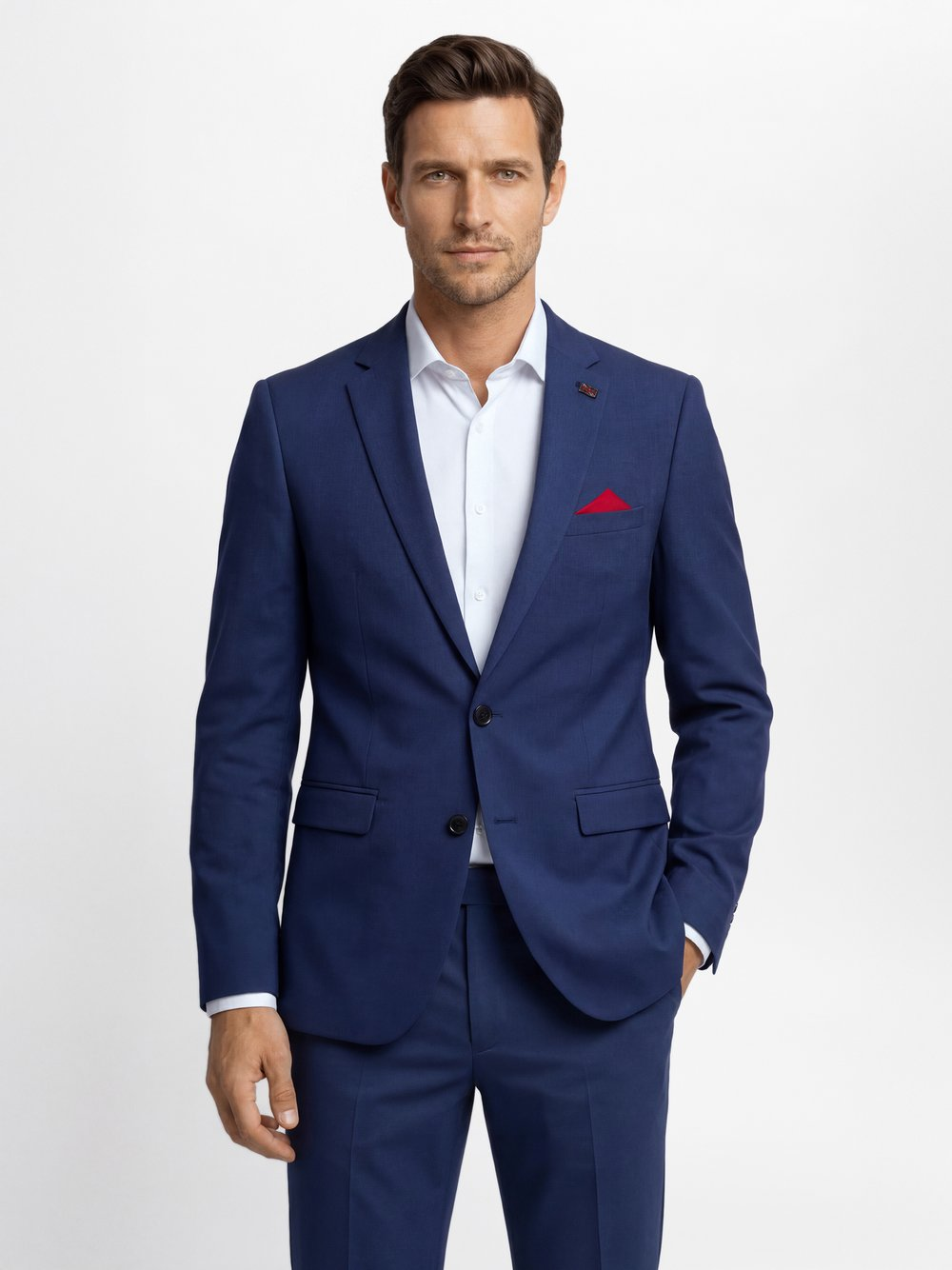 Finshley & Harding London Męska kurtka modułowa Mężczyźni Slim Fit niebieski, 52