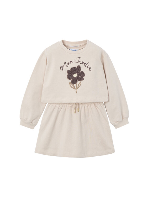 Mayoral Komplet bluza i sukienka 4927 Beżowy Regular Fit