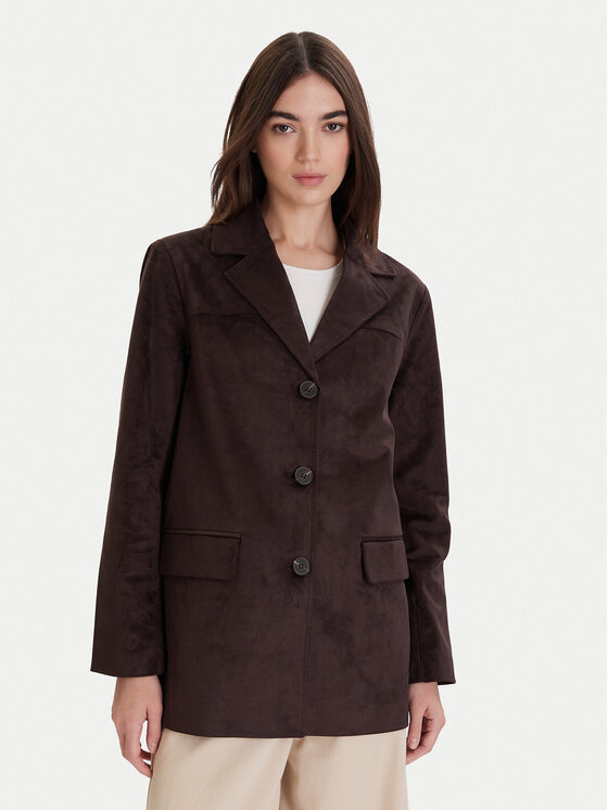 ONLY Płaszcz z imitacji skóry Tulip 15356927 Brązowy Standard Fit