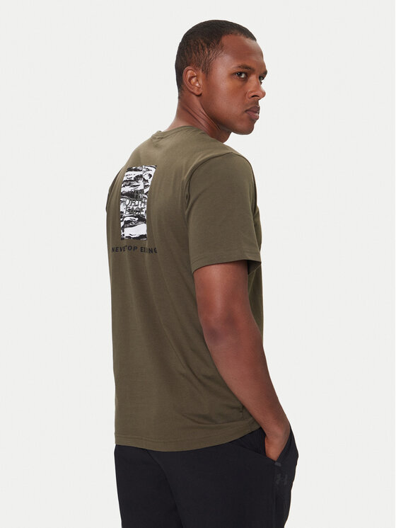 The North Face T-Shirt Box Nse Edge Of Light NF0A8E3H Zielony Regular Fit