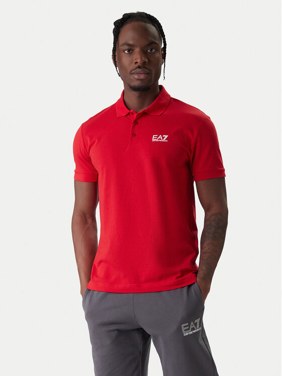 EA7 Emporio Armani Polo 8NPF14 PJVQZ U5072 Czerwony Regular Fit