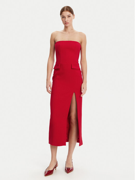 Bardot Sukienka koktajlowa 59728DB Czerwony Slim Fit