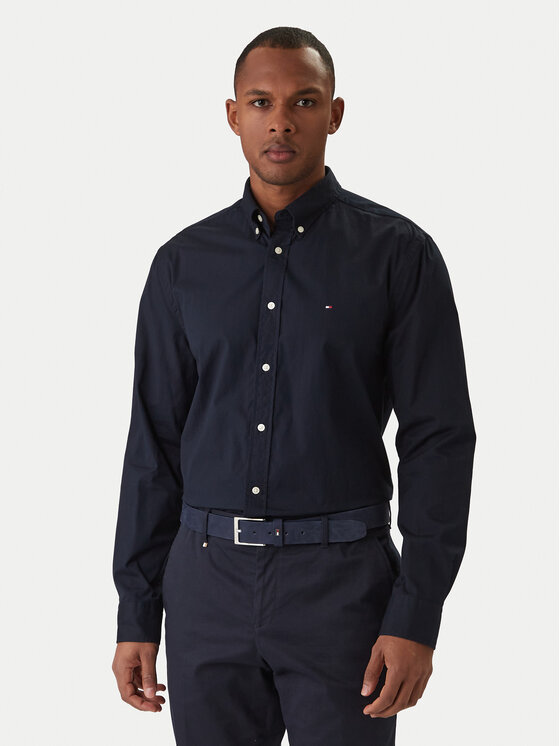 Tommy Hilfiger Koszula Core Flex MW0MW39988 Granatowy Regular Fit