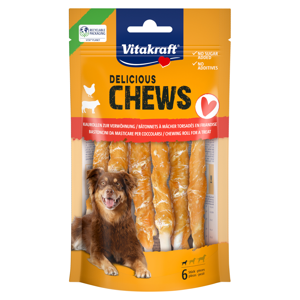 Vitakraft Delicious Chews, kurczak, pałeczki do żucia S - 70 g (6 szt.)