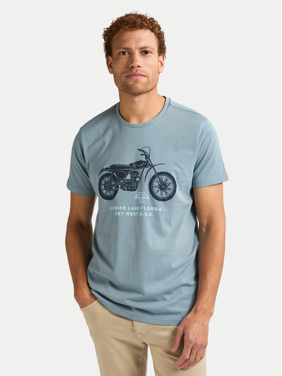 Petrol Industries T-Shirt M-1050-TSR707 Niebieski Regular Fit