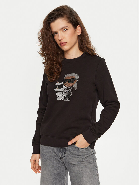 KARL LAGERFELD Bluza A1W20081 Czarny Regular Fit