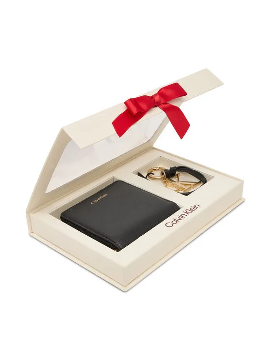 Calvin Klein Zestaw prezentowy Ck Wallet + Ck Key Fob LV04F0001G Czarny