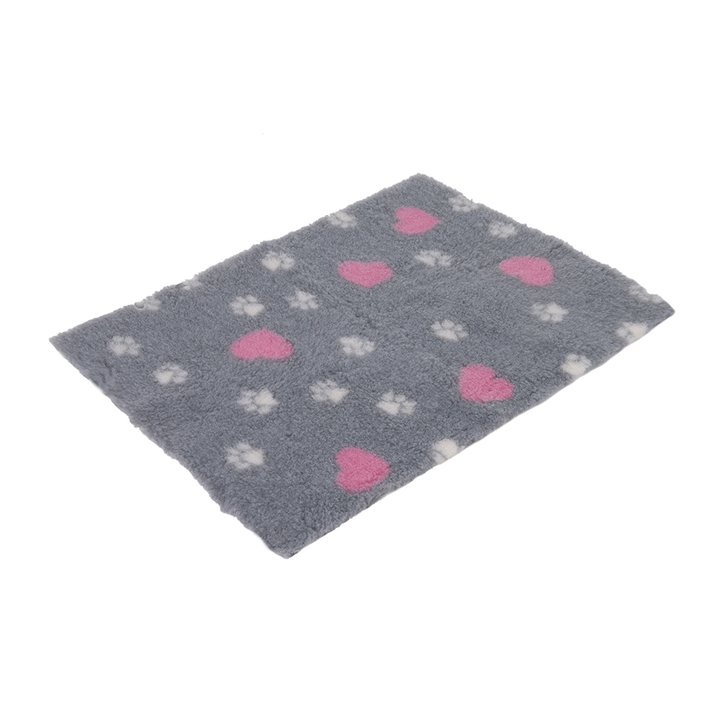zooplus Isobed dla psa, szary z sercami i łapkami - Dł. x szer.: 75 x 50 cm miniaturka