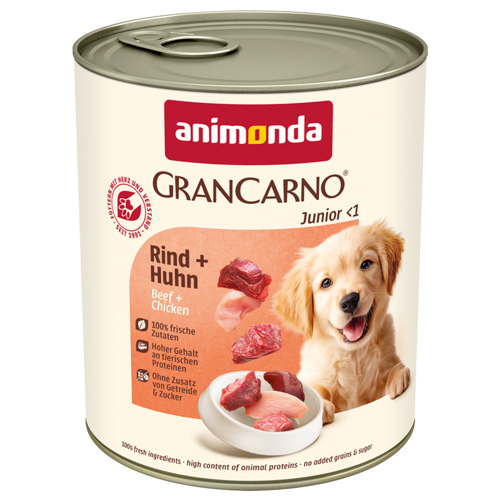 Megapakiet animonda GranCarno Original Junior, 24 x 800 g - Wołowina i kurczak