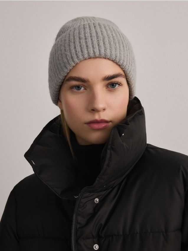 Reserved - Czapka beanie - jasnoszary