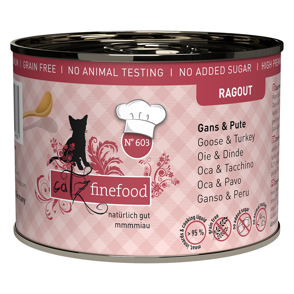 catz finefood Ragout, 6 x 190 g - Gęsina i indyk