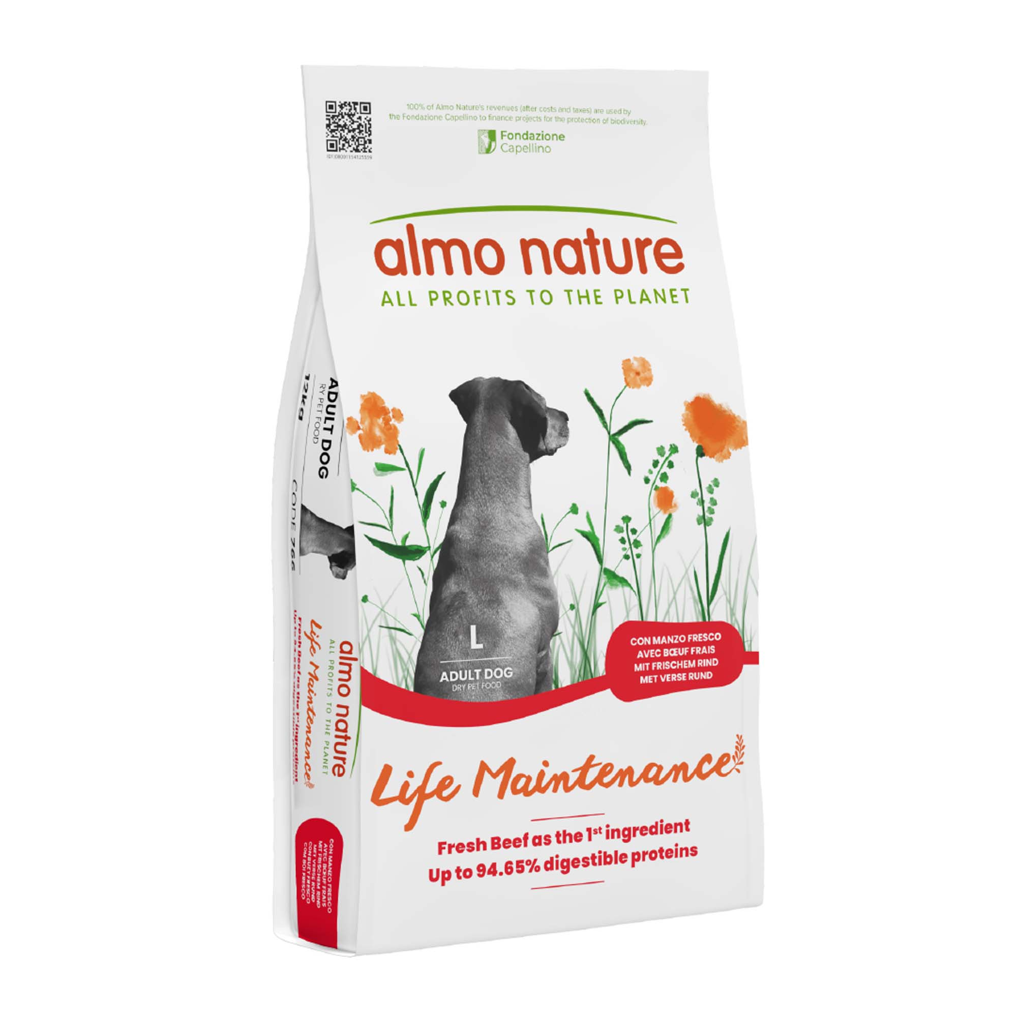 Dwupak Almo Nature Life Maintenance, 2 x 12 kg - Life Maintenance Large, wołowina z ryżem