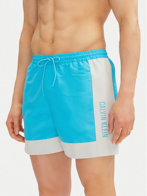 Calvin Klein Swimwear Szorty kąpielowe KM0KM01095 Niebieski Regular Fit