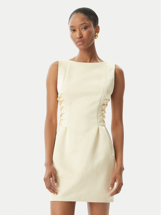 Elisabetta Franchi Sukienka koktajlowa AB-772-51E2-DC7 Żółty Slim Fit