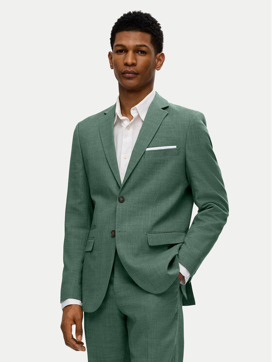 Selected Homme Marynarka 16087870 Zielony Slim Fit miniaturka