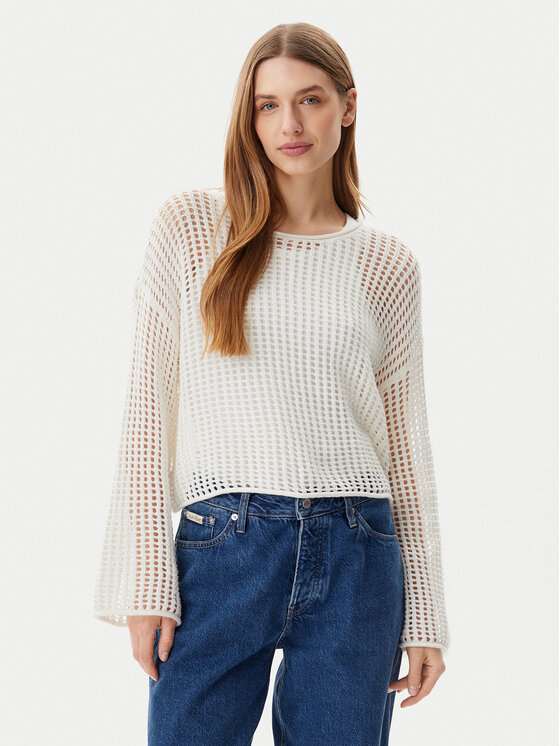Vans Sweter Mila VN000M9H Écru Loose Fit