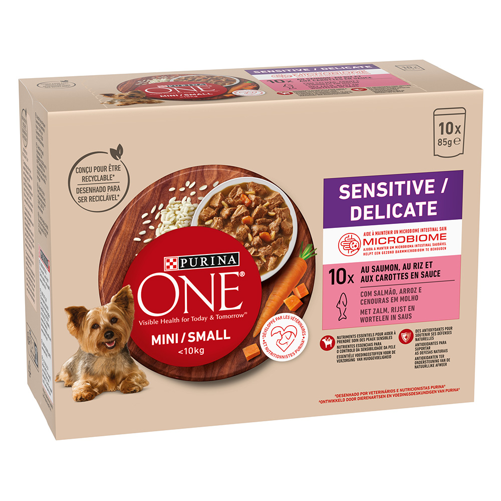 PURINA ONE Mini Sensitive-Delicate, z łososiem - 20 x 85 g