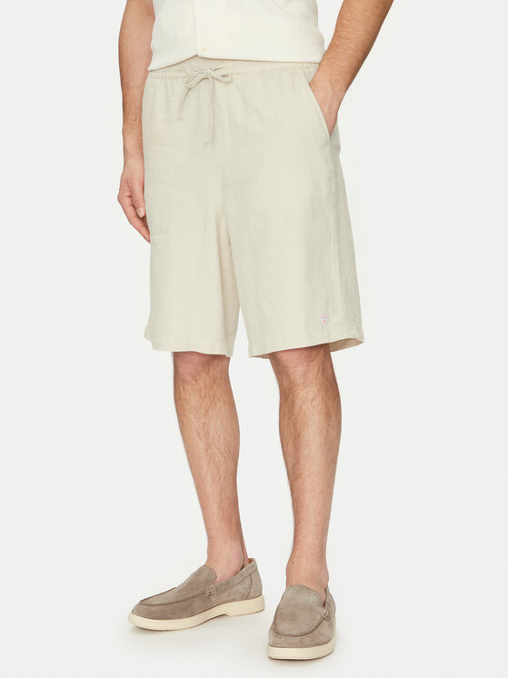 Guess Szorty materiałowe F5GD00 WH4J0 Zielony Regular Fit