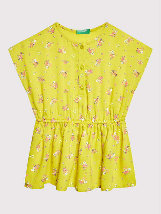 United Colors Of Benetton Sukienka letnia 49RUGV008 Zielony Regular Fit
