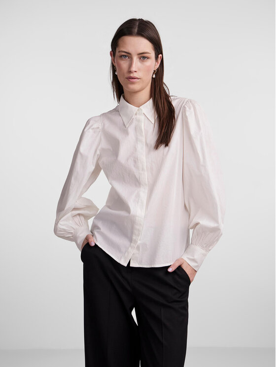 YAS Koszula 26030881 Biały Regular Fit