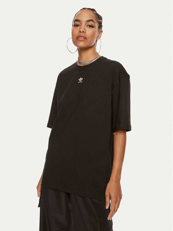 adidas T-Shirt Essentials Boyfriend IY7321 Czarny Oversize