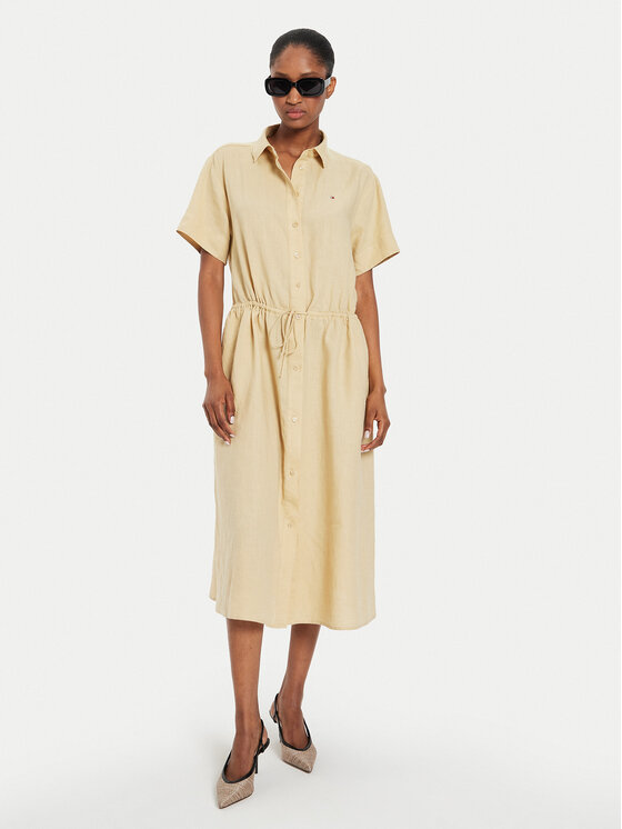Tommy Hilfiger Sukienka koszulowa WW0WW41911 Beżowy Relaxed Fit