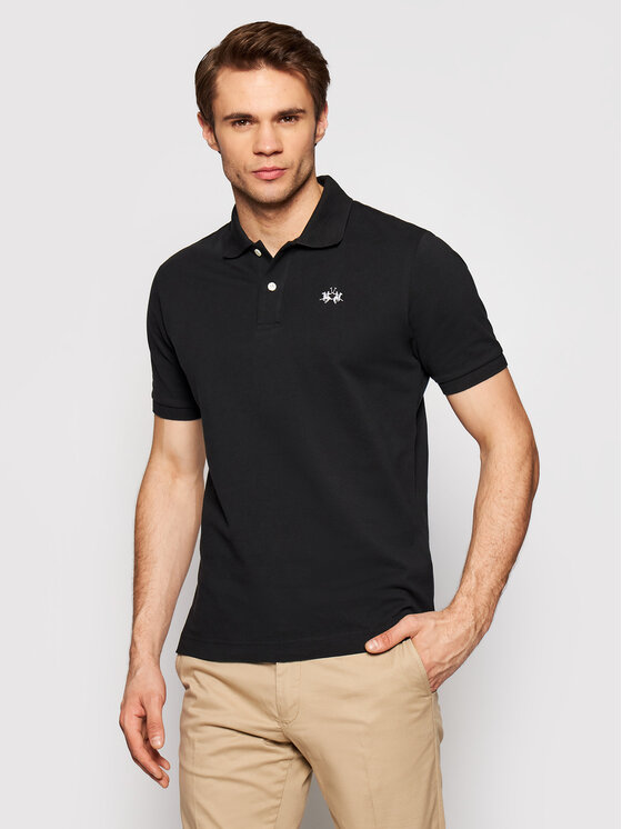 La Martina Polo BPMP01 PK031 Czarny Regular Fit