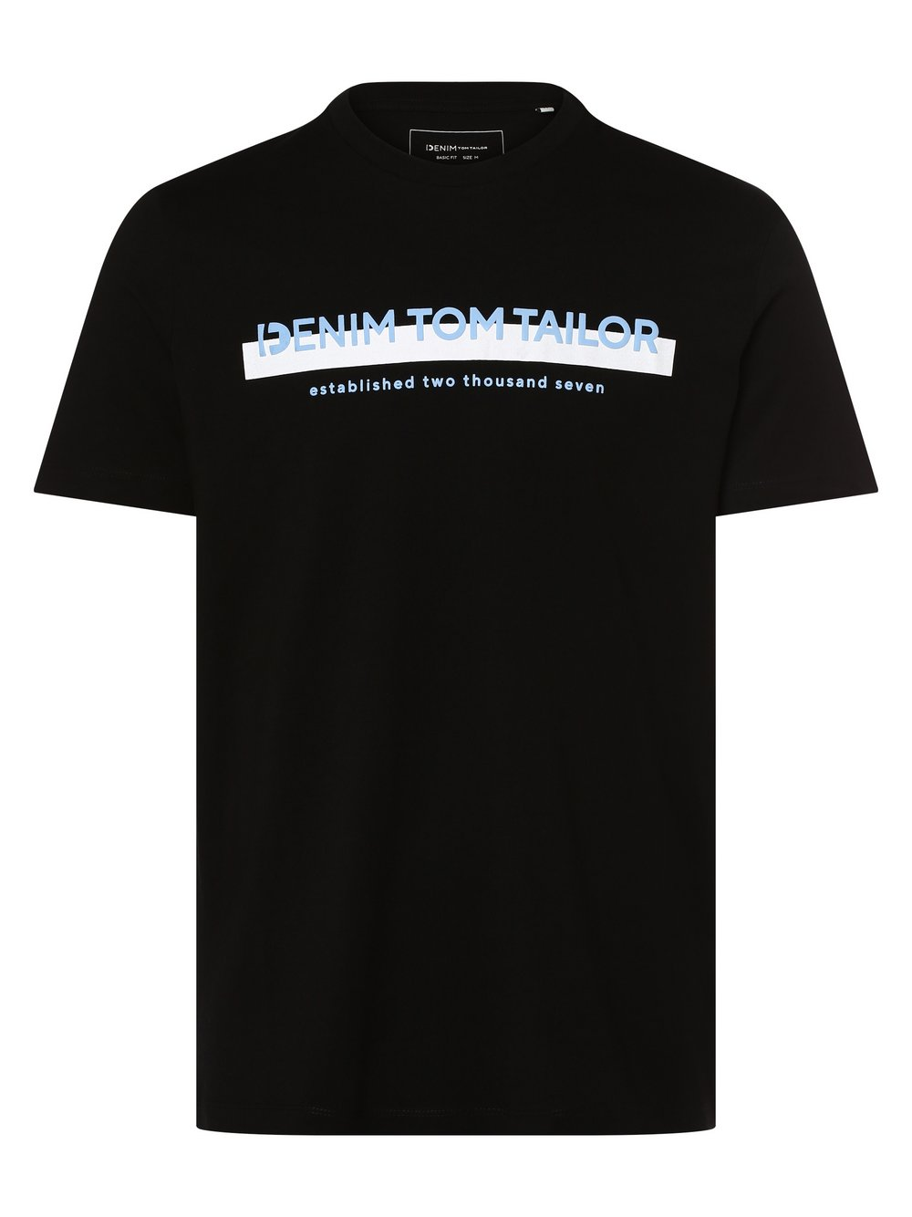 Tom Tailor Denim T-shirt męski Mężczyźni Bawełna czarny, L