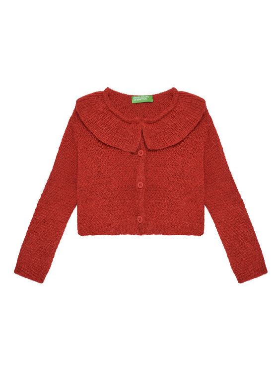 United Colors Of Benetton Kardigan 106QG500N Czerwony Regular Fit