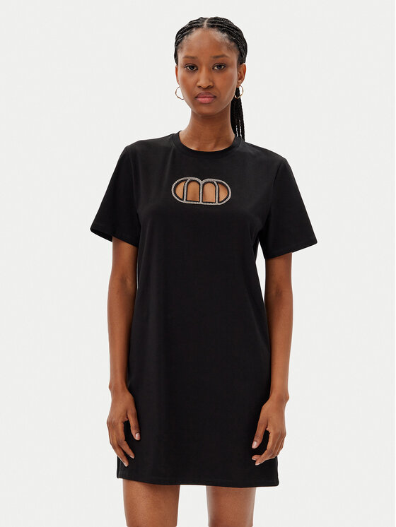 MET Sukienka codzienna M10 306AB Czarny Slim Fit