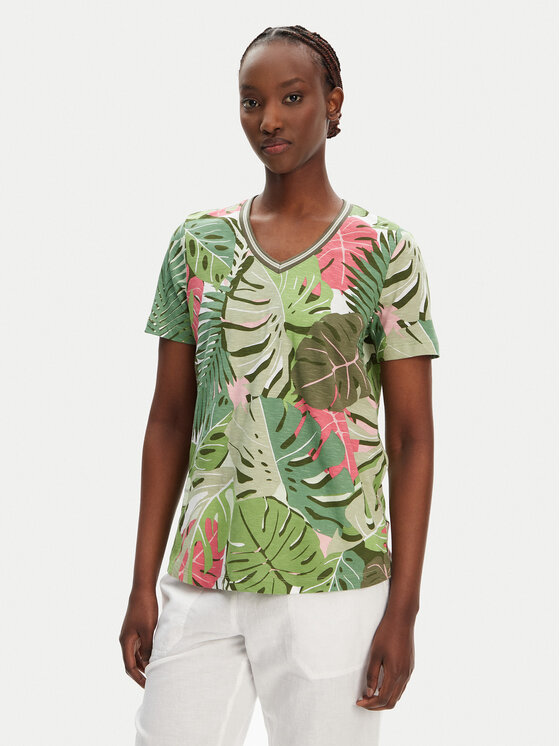 Olsen T-Shirt 11105096 Zielony Regular Fit