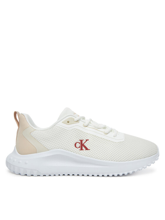 Calvin Klein Jeans Sneakersy Eva Runner L-Up Mix Mesh Logo Ck YW0YW01851 Biały