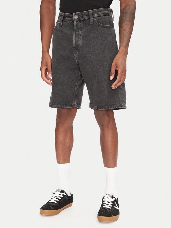 Jack & Jones Szorty jeansowe Alex 12269532 Czarny Baggy Fit