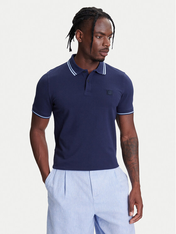 United Colors Of Benetton Polo 3F9HU302E Granatowy Regular Fit