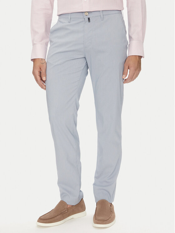Pierre Cardin Chinosy C3 33730.1058 Błękitny Slim Fit