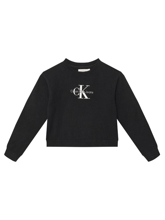 Calvin Klein Jeans Sweter Monologo IG0IG02830 D Czarny Regular Fit
