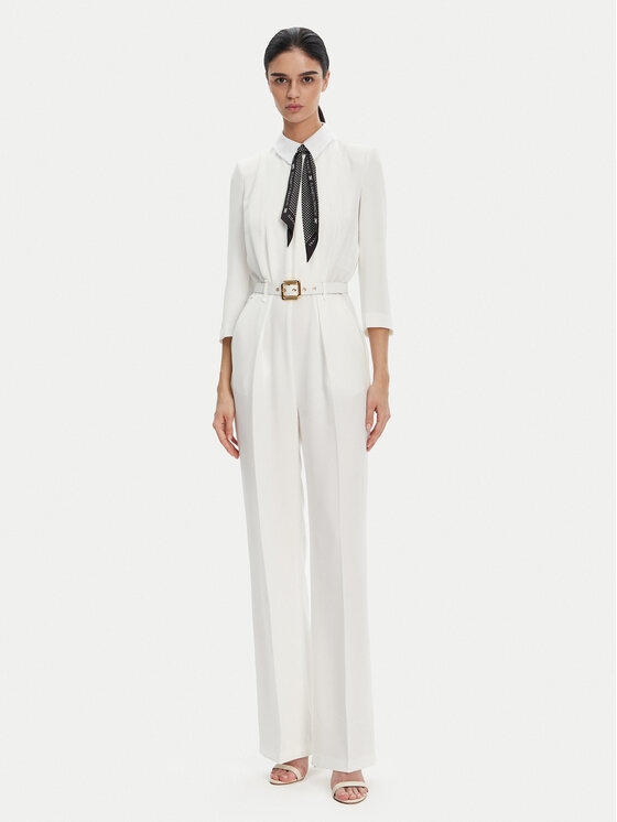 Elisabetta Franchi Kombinezon TU-047-52E2 Biały Regular Fit