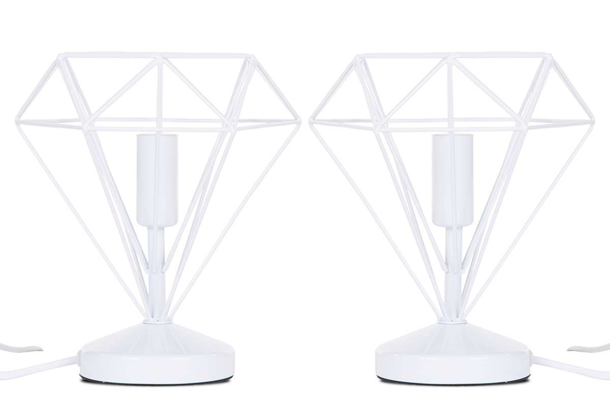 Lampa stołowa minimalistyczna biała 2 szt. ACOS