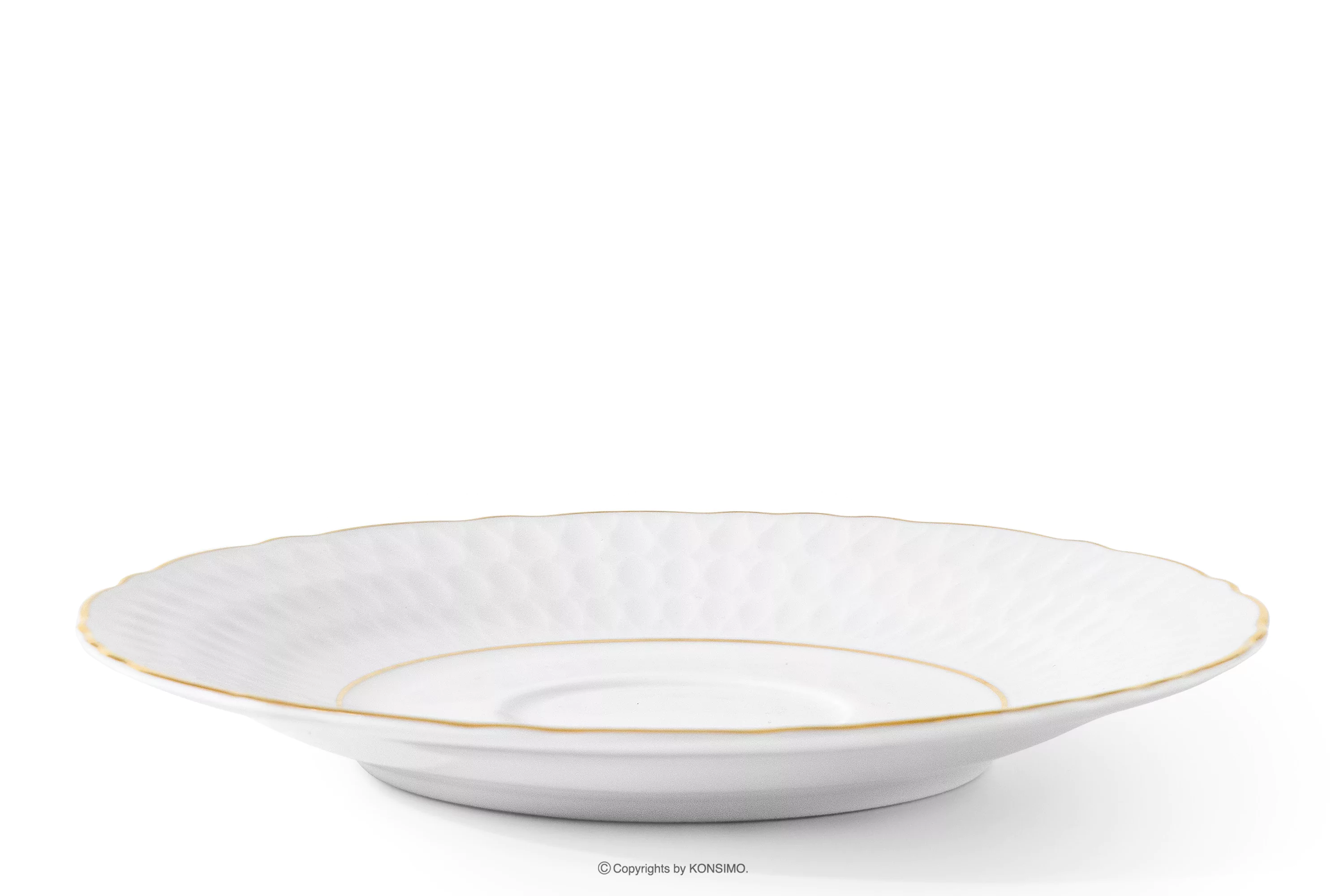 Spodek do filiżanki / bulionówki z porcelany złota linia SOFIA ZŁOTA LINIA
