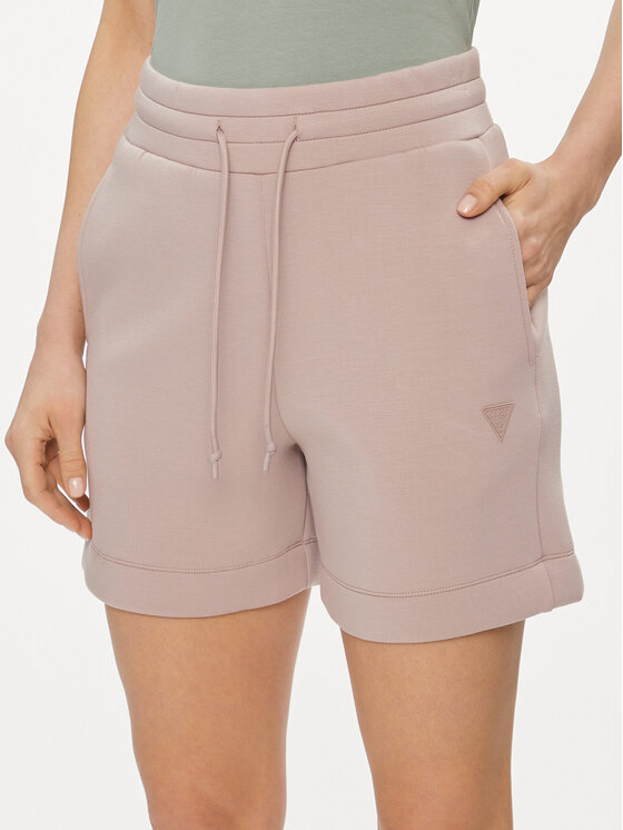 Guess Szorty sportowe Elly V2YD10 K7UW2 Beżowy Relaxed Fit